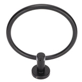 Towel Ring Space Aluminum Modern Round Hand Towel Holder Bath Hardware for Balcony HotelBlack - Low Angle