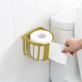 Toilet Paper Holder Wall Mounted Toilet Paper Basket Heavy Duty Bathroom Storage Rack for HouseholdYellow