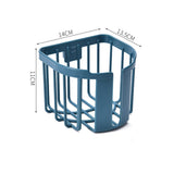 Toilet Paper Holder Wall Mounted Toilet Paper Basket Heavy Duty Bathroom Storage Rack for HouseholdBlue - Front View
