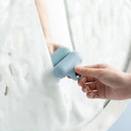 Mirror Squeegee TPR Small Ergonomic Design Glass Cleaning Brush with Suction Cup Hook for BathroomBlue