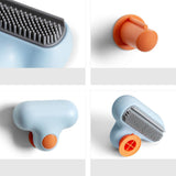 Mirror Squeegee TPR Small Ergonomic Design Glass Cleaning Brush with Suction Cup Hook for BathroomBlue - Top-Down View