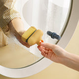 Mirror Squeegee TPR Small Ergonomic Design Glass Cleaning Brush with Suction Cup Hook for BathroomYellow - Side View
