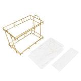 Bathroom Countertop Rack Large Capacity 2 Tiers Gold Bathroom Countertop Rack for Home Hotel