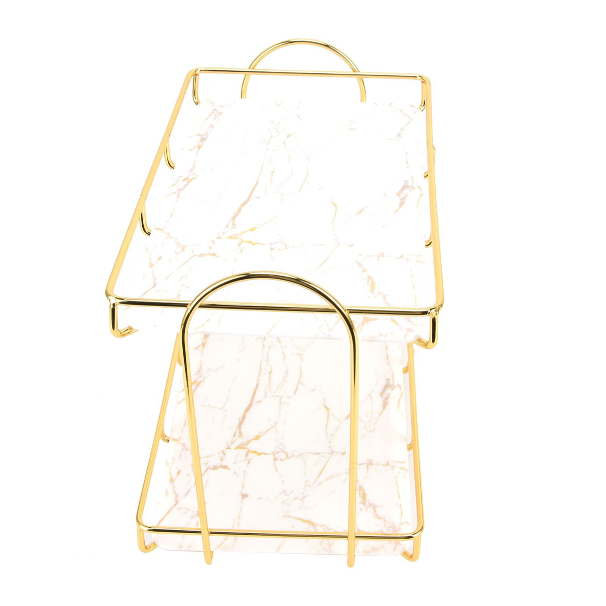Bathroom Countertop Rack Large Capacity 2 Tiers Gold Bathroom Countertop Rack for Home Hotel
