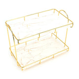 Bathroom Countertop Rack Large Capacity 2 Tiers Gold Bathroom Countertop Rack for Home Hotel - Rear View