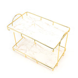 Bathroom Countertop Rack Large Capacity 2 Tiers Gold Bathroom Countertop Rack for Home Hotel - Close-Up Angle
