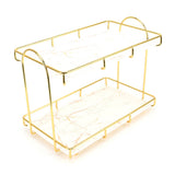 Bathroom Countertop Rack Large Capacity 2 Tiers Gold Bathroom Countertop Rack for Home Hotel