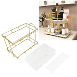 Bathroom Countertop Rack Large Capacity 2 Tiers Gold Bathroom Countertop Rack for Home Hotel