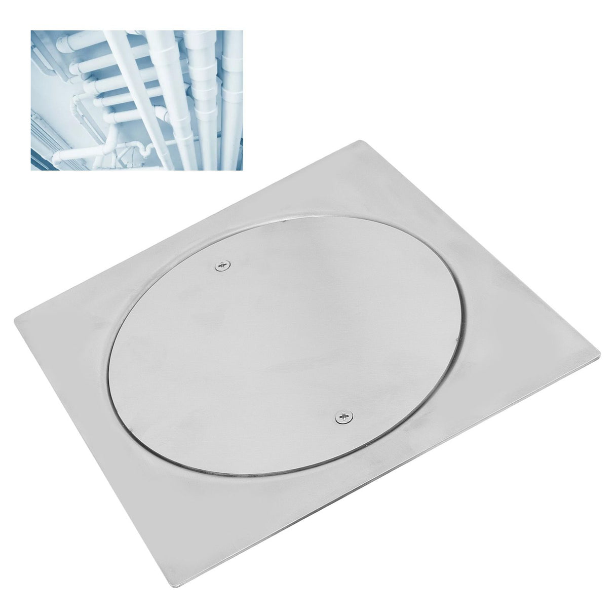 Floor Drain 20 X 20cm Stainless Steel Corrosion Resistant Screw Fixation Easy Installation Well Sealed Floor Strainer