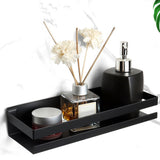 Bathroom Rack Black Large Storage Space Waterproof Strong Bearing Capacity Hotel Shelf Set 40x10x6cm