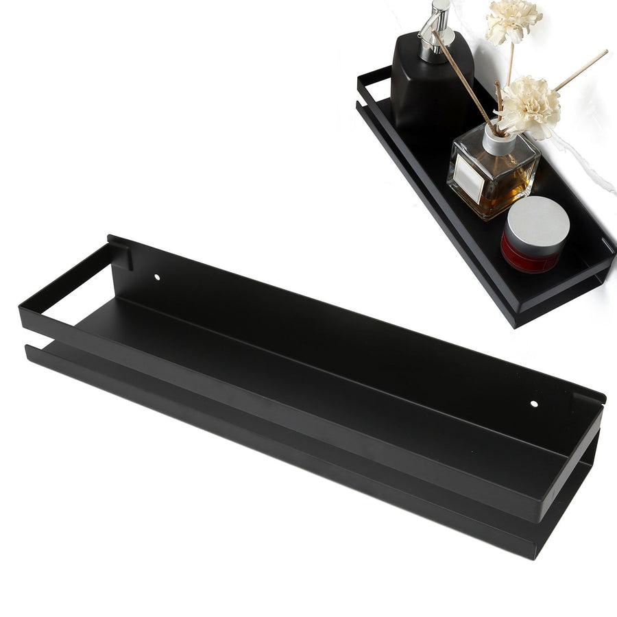 Bathroom Rack Black Large Storage Space Waterproof Strong Bearing Capacity Hotel Shelf Set 40x10x6cm, image 12