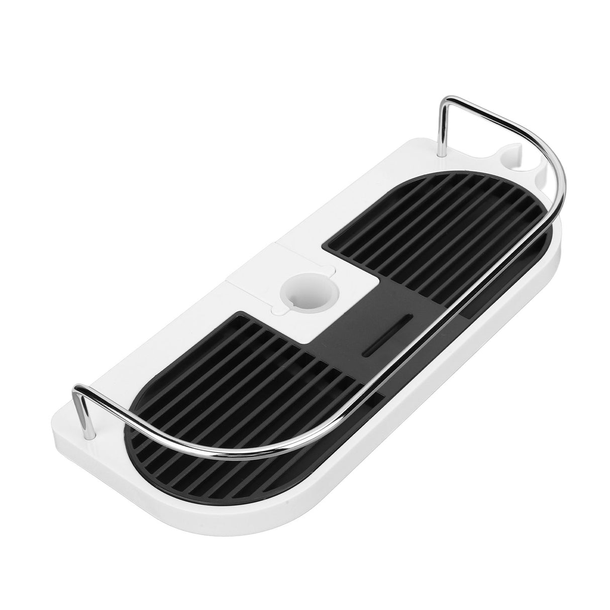 Shower Caddy Punching Free Installation Maximum Load 15kg Height Adjustable Hollow Design Bathroom Storage Rack