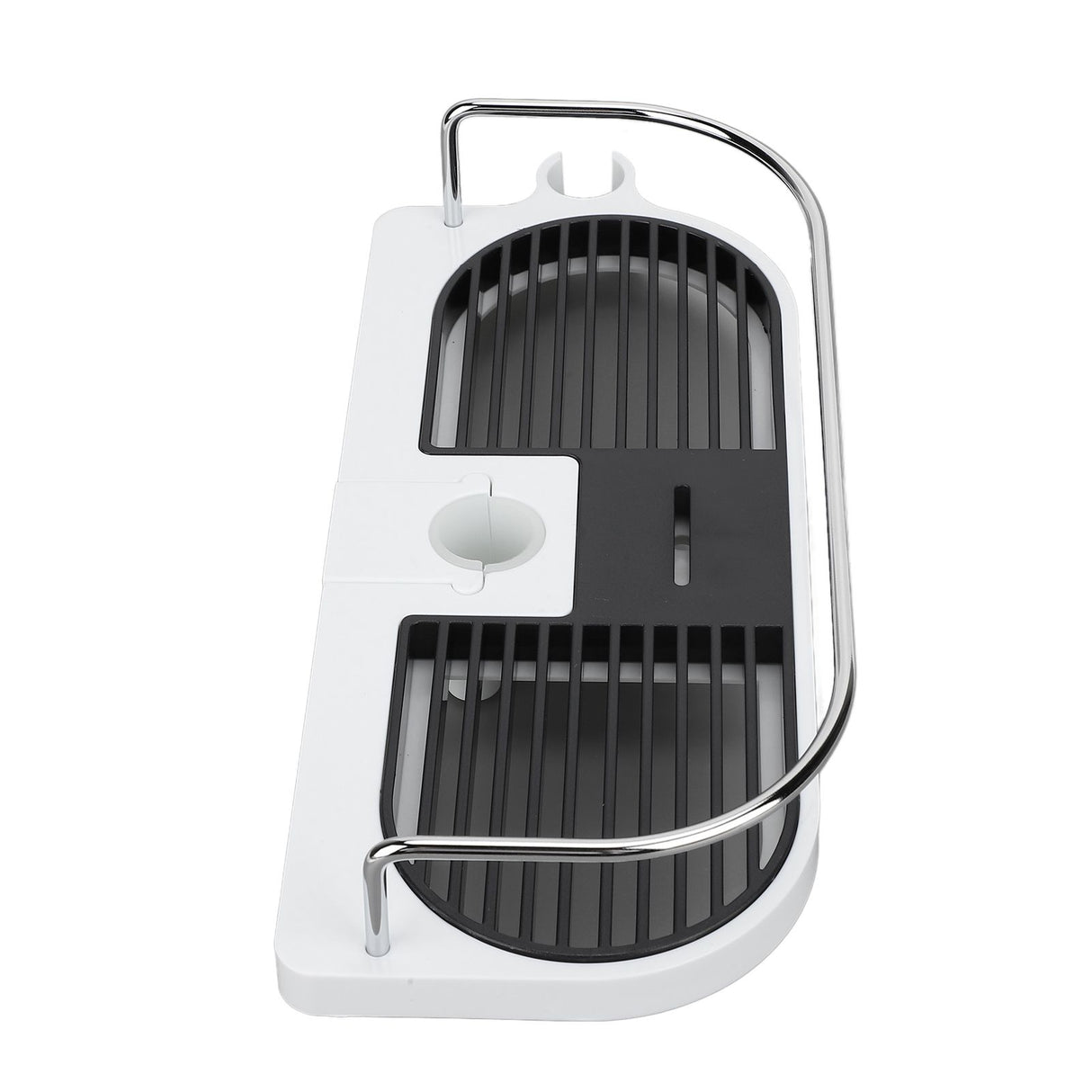 Shower Caddy Punching Free Installation Maximum Load 15kg Height Adjustable Hollow Design Bathroom Storage Rack