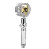 Propeller Shower Head Vortex Hydro Jet 360° Rotating Handheld with Pause Switch Filter G1/2