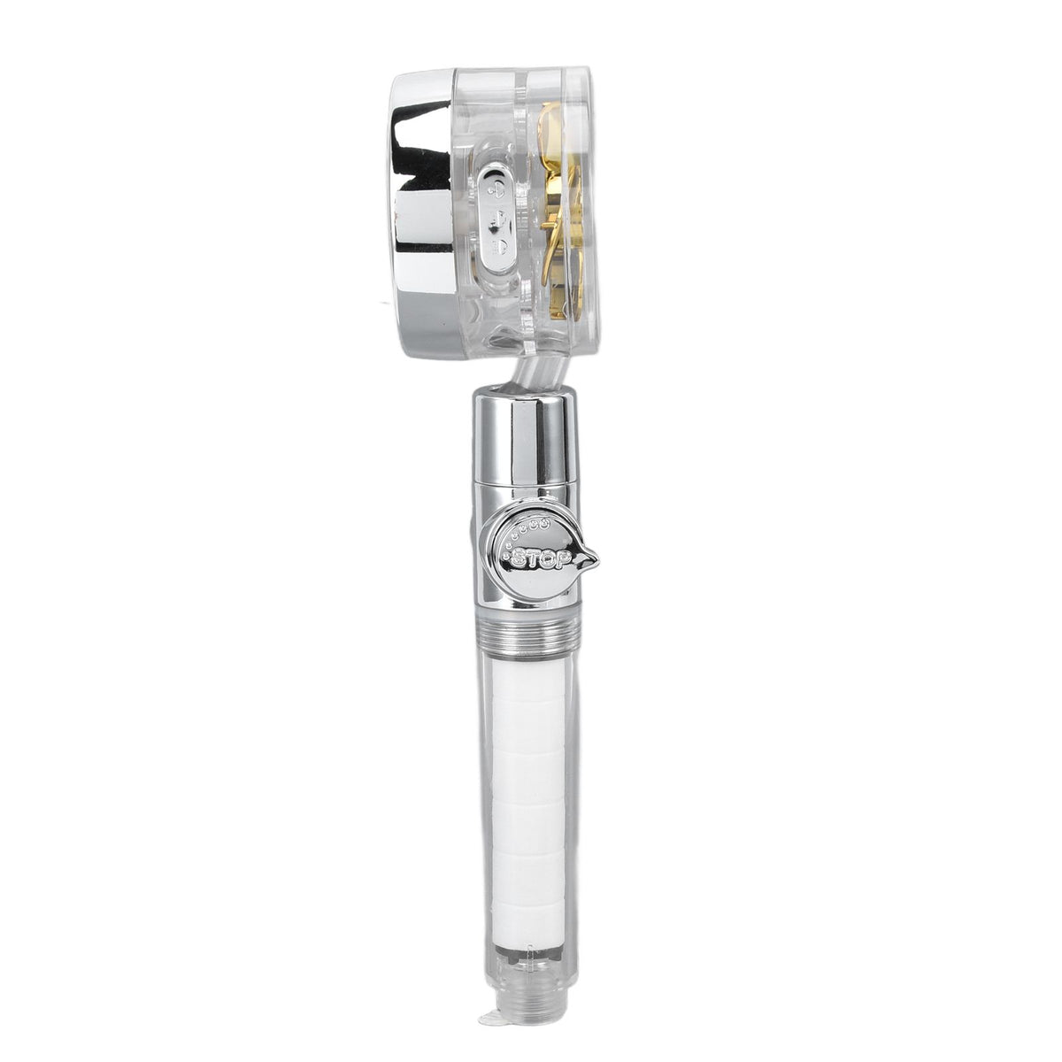 Propeller Shower Head Vortex Hydro Jet 360° Rotating Handheld with Pause Switch Filter G1/2