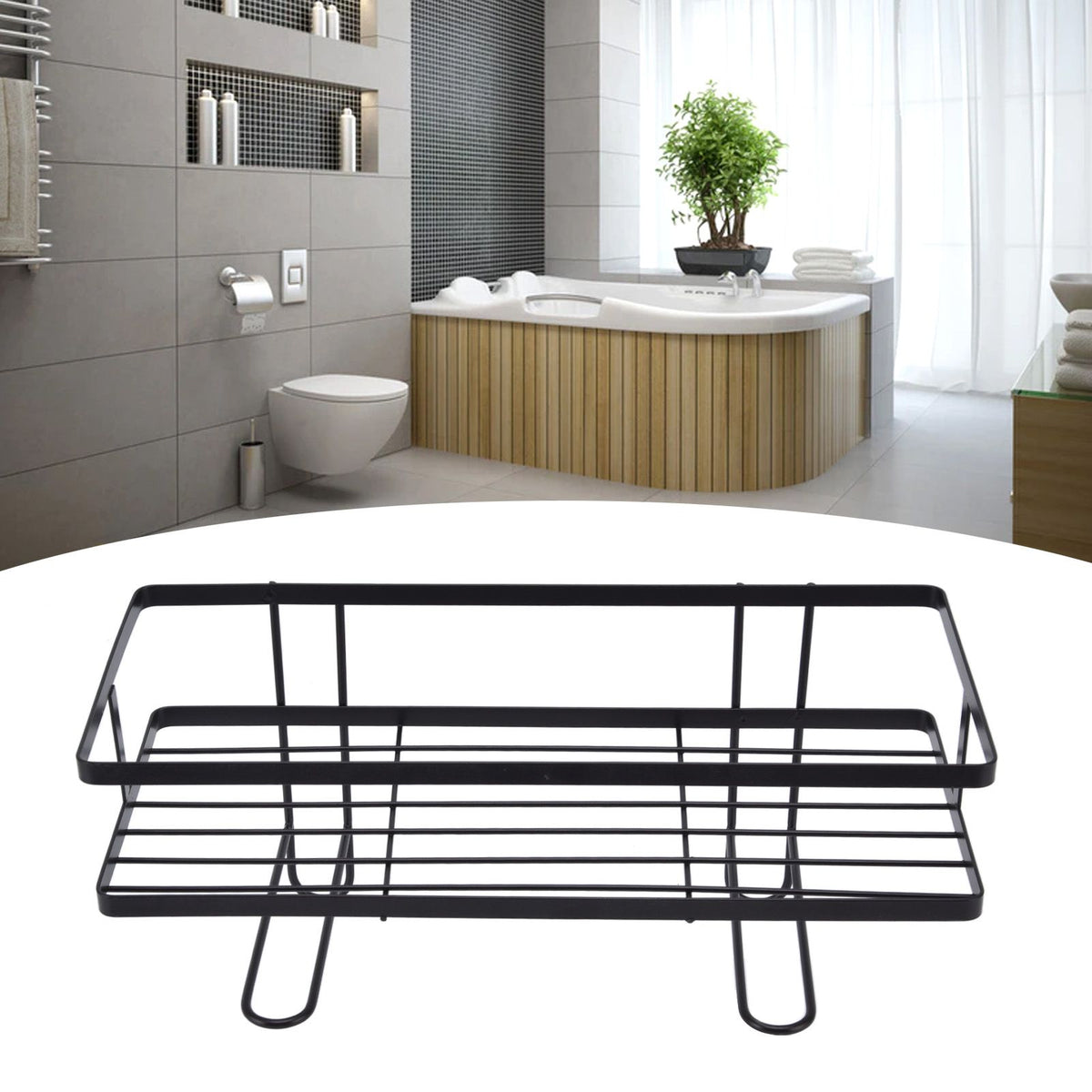 Bathroom Over The Toilet Storage Shelf Space Saver Punch Free Bathroom Storage OrganizerBlack