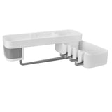 Bathroom Corner Rack Double Layer Rotatable Wall Mounted Stylish Simple Multifunctional Storage ShelfWhite and Grey - 45-Degree Angle