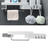 Bathroom Corner Rack Double Layer Rotatable Wall Mounted Stylish Simple Multifunctional Storage ShelfWhite and Grey