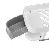 Bathroom Corner Rack Double Layer Rotatable Wall Mounted Stylish Simple Multifunctional Storage ShelfWhite and Grey