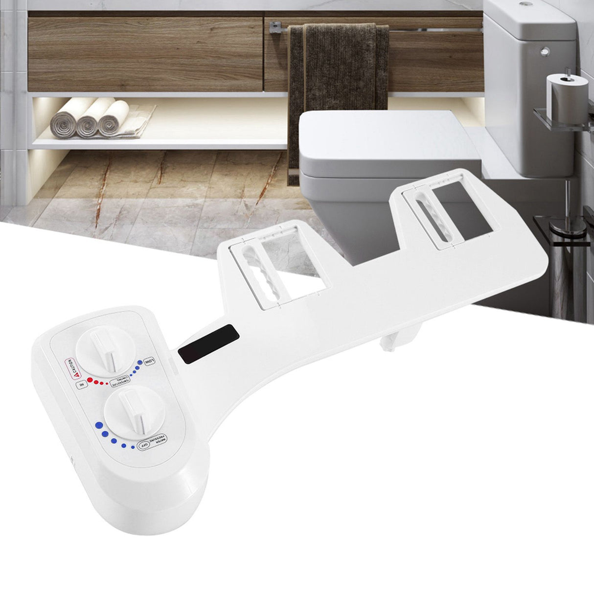 Intelligent Toilet Bidet Set with Dual Rotate Knob Non Electric Self Cleaning Single Nozzle Bidet Toilet AttachmentG1/2