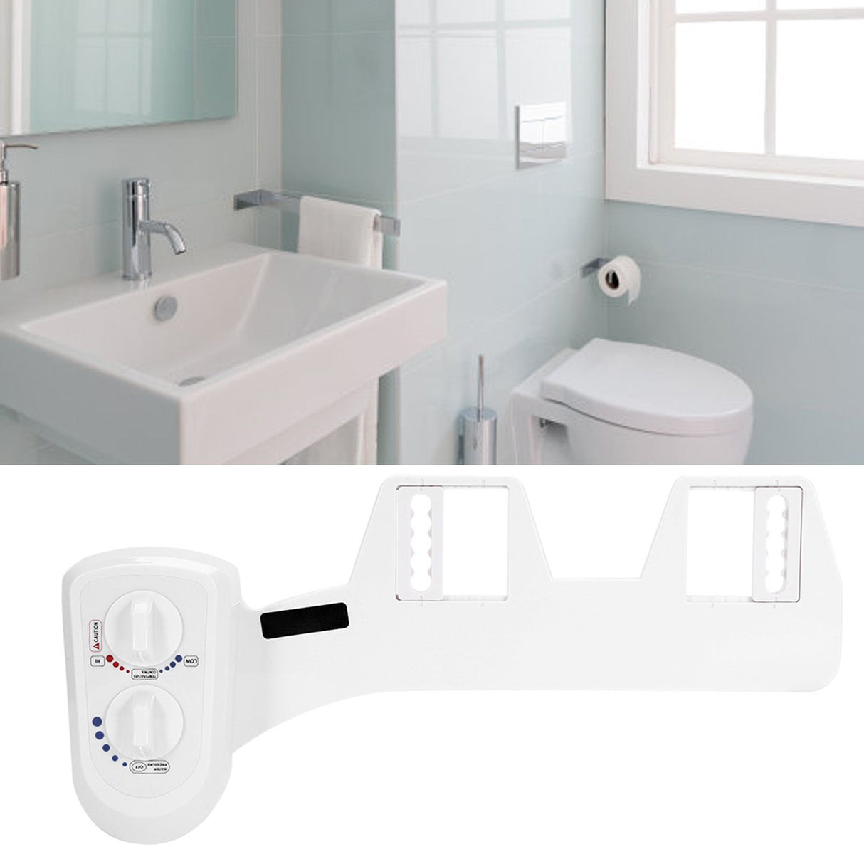 Intelligent Toilet Bidet Set with Dual Rotate Knob Non Electric Self Cleaning Single Nozzle Bidet Toilet AttachmentG1/2