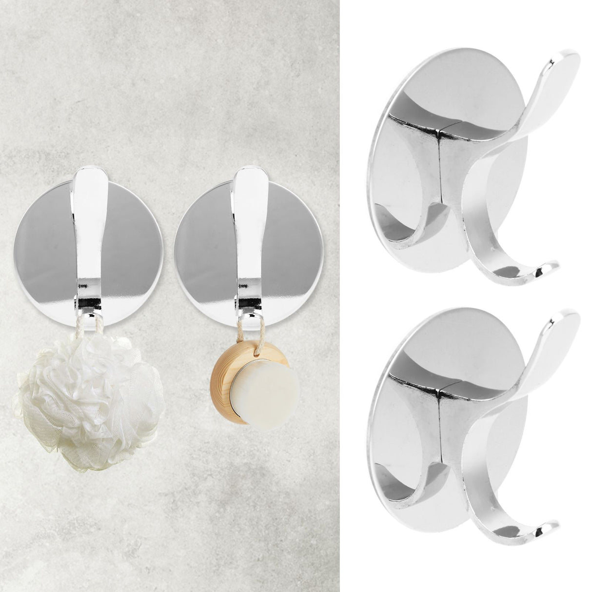 2PCS Wall Mounted Clothes Hook Heavy Duty Door Towel Hook Bathroom Wall Hanger for Household