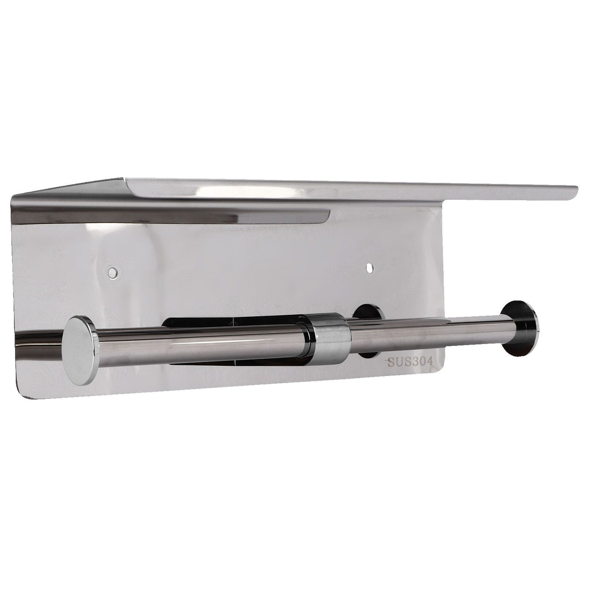 Toilet Paper Holder Dual End Wall Mounted Toilet Roll Holder 304 Stainless Steel for Bathroom Kitchen
