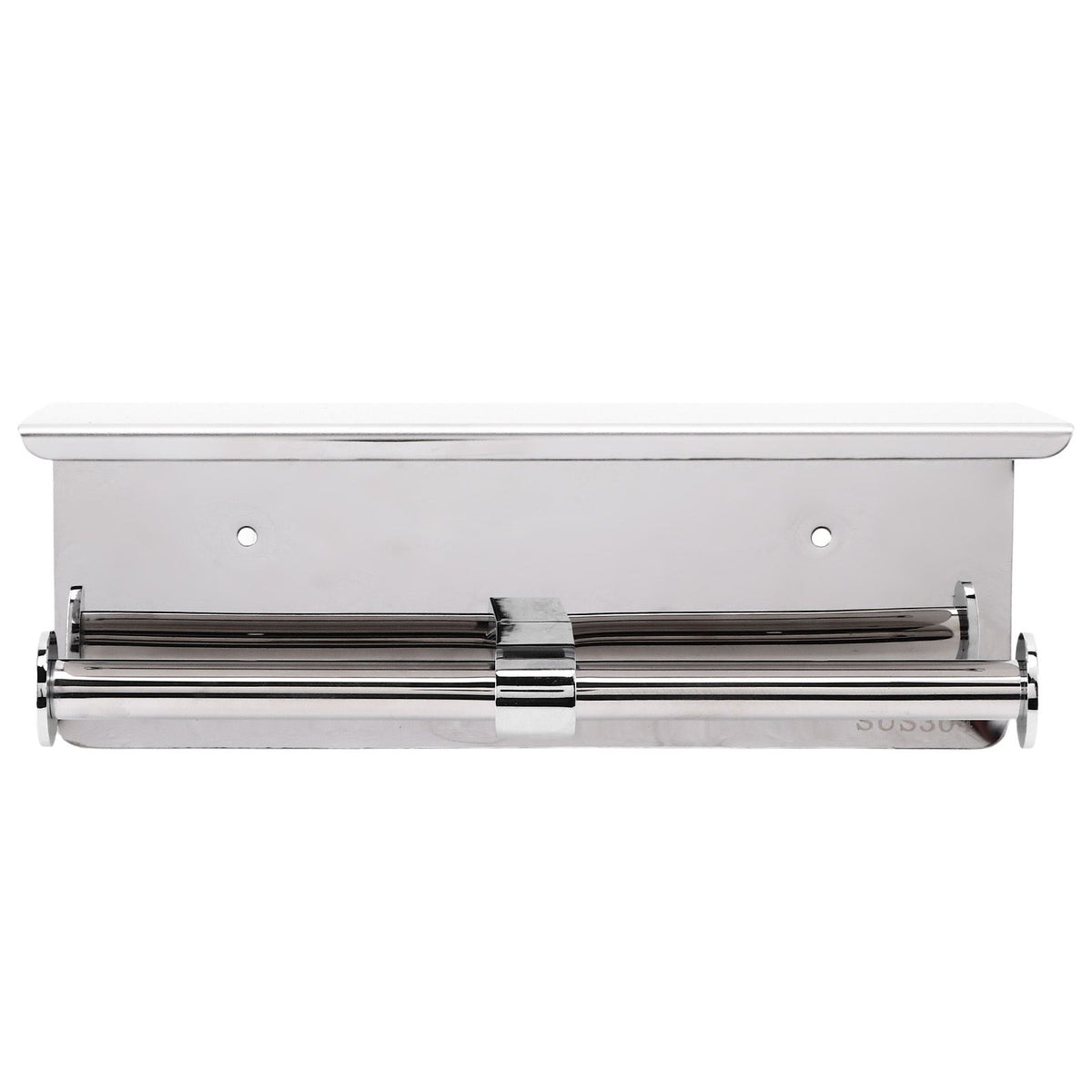 Toilet Paper Holder Dual End Wall Mounted Toilet Roll Holder 304 Stainless Steel for Bathroom Kitchen