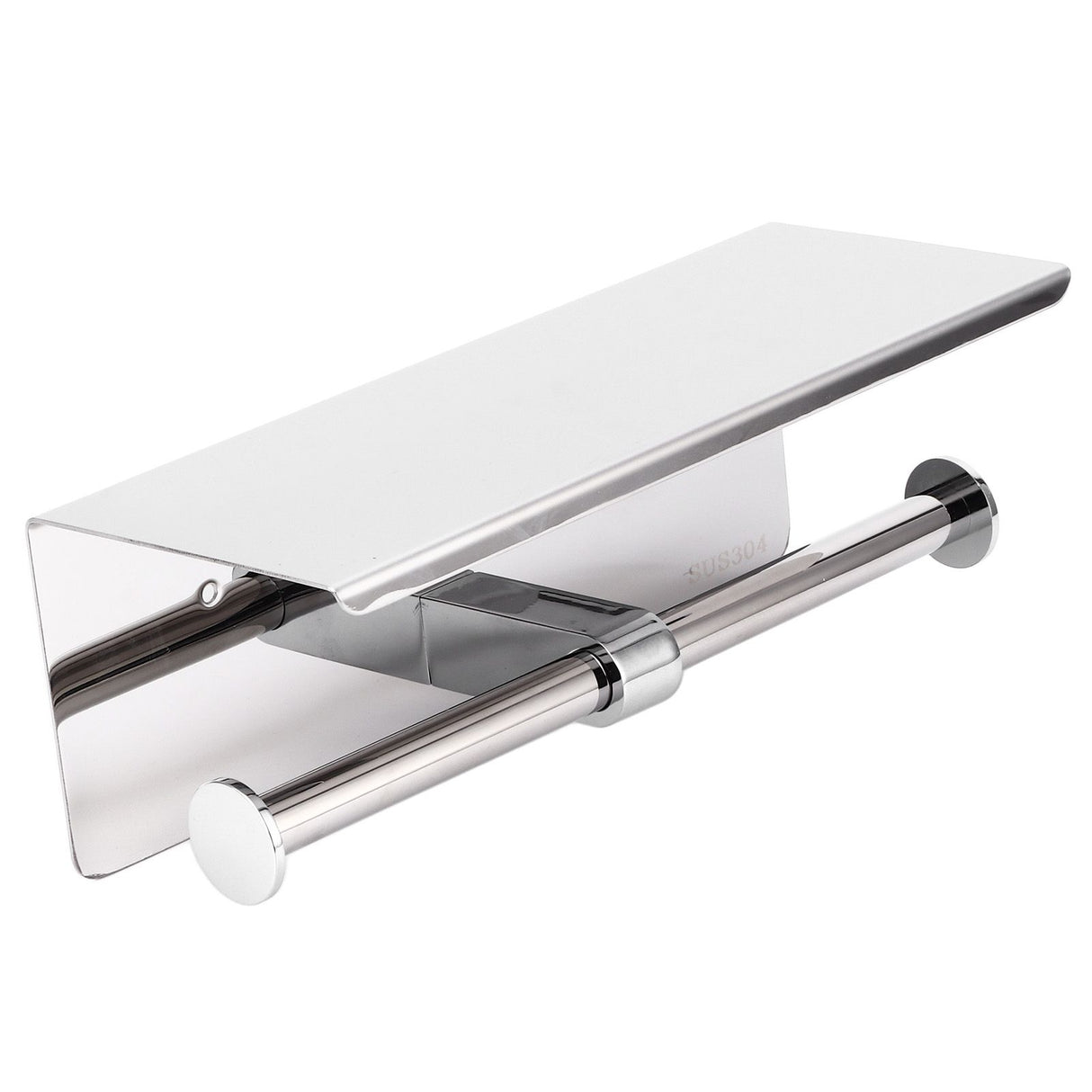 Toilet Paper Holder Dual End Wall Mounted Toilet Roll Holder 304 Stainless Steel for Bathroom Kitchen