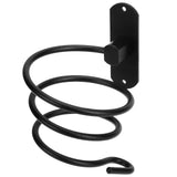 Hair Dryer Holder Wall Mounted Bathroom Blower Hanging Rack Organizer Punching Free Black - Front View