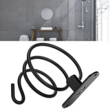 Hair Dryer Holder Wall Mounted Bathroom Blower Hanging Rack Organizer Punching Free Black - Extra Image