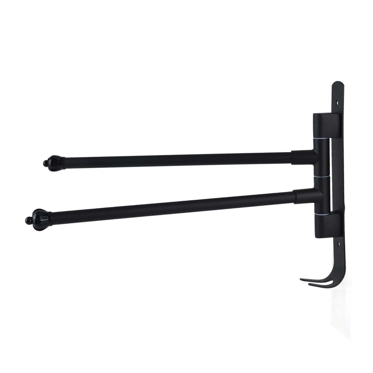 Stainless Steel Swivel Towel Hanger Holder Black Rotating Movable Towel Bar for Bathroom Wardrobe Kitchen2 Arms