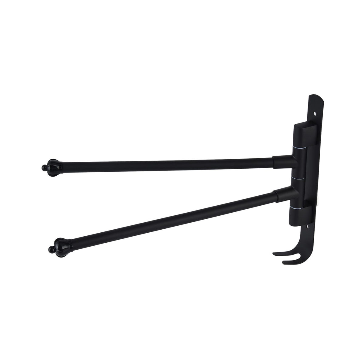 Stainless Steel Swivel Towel Hanger Holder Black Rotating Movable Towel Bar for Bathroom Wardrobe Kitchen2 Arms