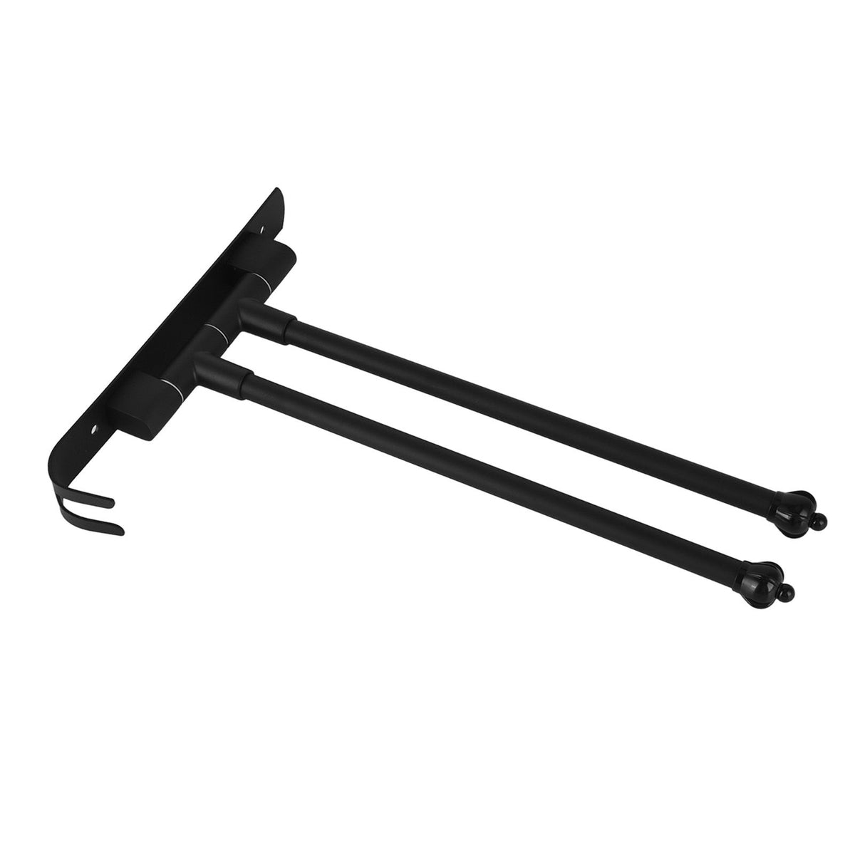 Stainless Steel Swivel Towel Hanger Holder Black Rotating Movable Towel Bar for Bathroom Wardrobe Kitchen2 Arms