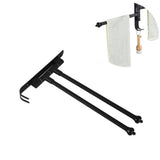 Stainless Steel Swivel Towel Hanger Holder Black Rotating Movable Towel Bar for Bathroom Wardrobe Kitchen2 Arms