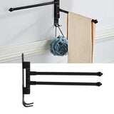 Stainless Steel Swivel Towel Hanger Holder Black Rotating Movable Towel Bar for Bathroom Wardrobe Kitchen2 Arms
