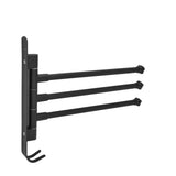 Stainless Steel Swivel Towel Hanger Holder Black Rotating Movable Towel Bar for Bathroom Wardrobe Kitchen3 Arms