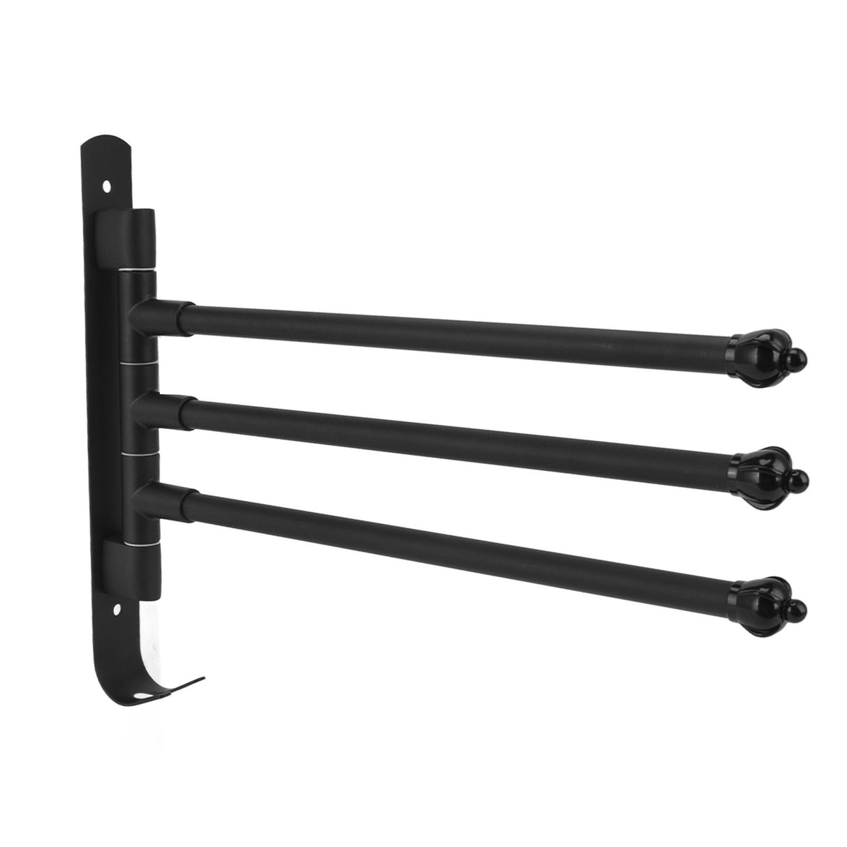 Stainless Steel Swivel Towel Hanger Holder Black Rotating Movable Towel Bar for Bathroom Wardrobe Kitchen3 Arms