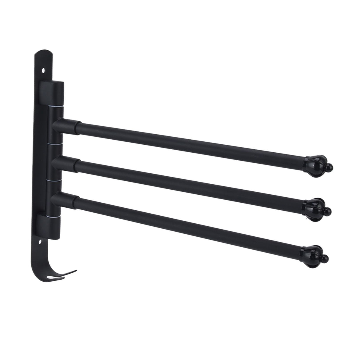 Stainless Steel Swivel Towel Hanger Holder Black Rotating Movable Towel Bar for Bathroom Wardrobe Kitchen3 Arms