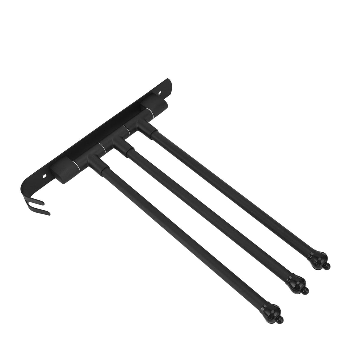 Stainless Steel Swivel Towel Hanger Holder Black Rotating Movable Towel Bar for Bathroom Wardrobe Kitchen3 Arms