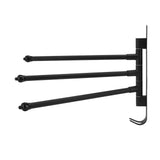 Stainless Steel Swivel Towel Hanger Holder Black Rotating Movable Towel Bar for Bathroom Wardrobe Kitchen3 Arms