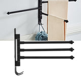 Stainless Steel Swivel Towel Hanger Holder Black Rotating Movable Towel Bar for Bathroom Wardrobe Kitchen3 Arms