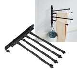 Stainless Steel Swivel Towel Hanger Holder Black Rotating Movable Towel Bar for Bathroom Wardrobe Kitchen4 Arms