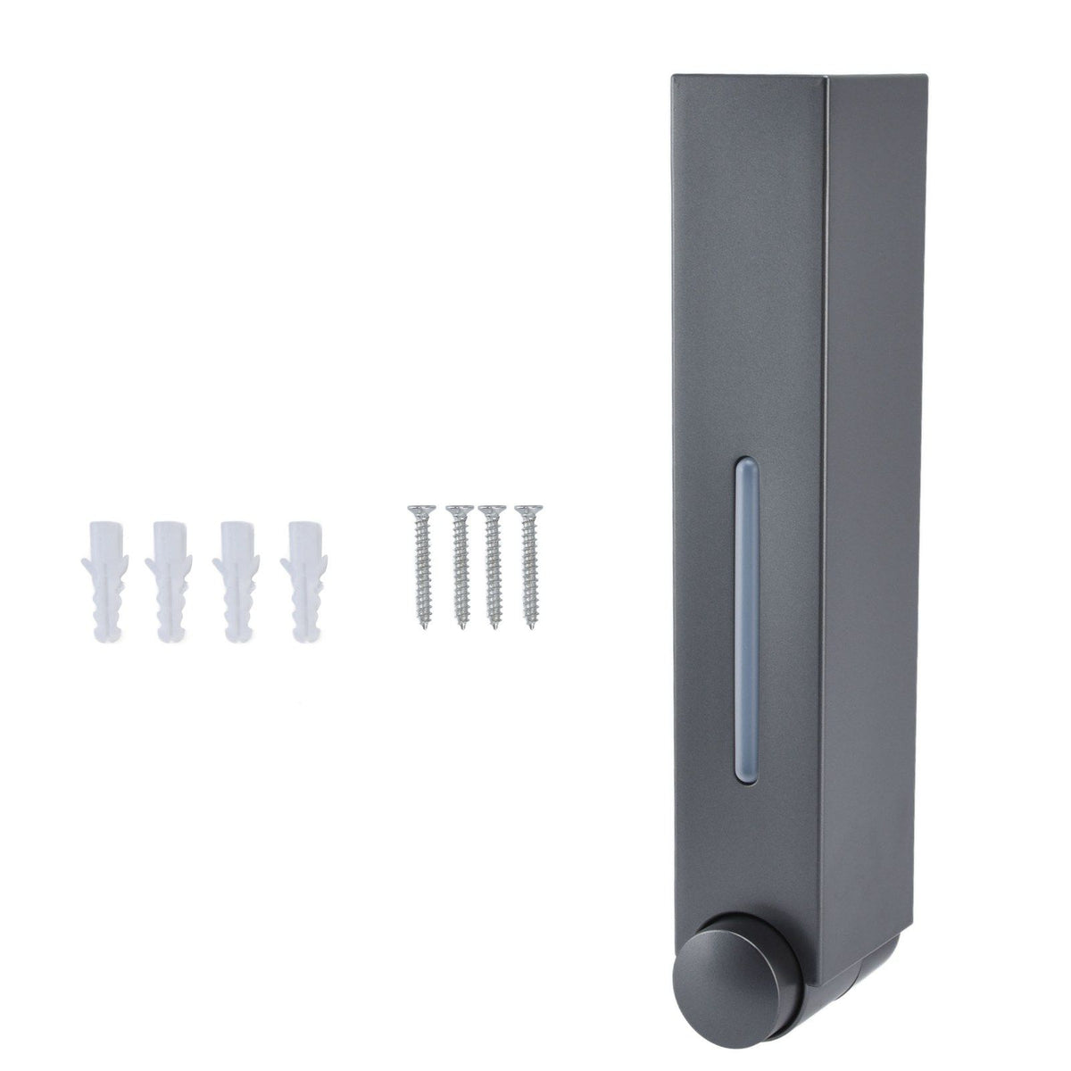 Push Type Hand Soap Dispenser 420ML 2 Compartment Design Wall Mounted Shampoo Dispenser for Hotel Home Bathroom RestaurantGray