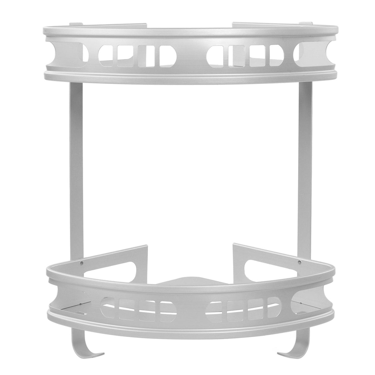 2Pcs Shower Corner Organizer Triangular Design Wall Mounted Aluminium Alloy Durable Multifunction Corner Shower Caddy