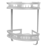 2Pcs Shower Corner Organizer Triangular Design Wall Mounted Aluminium Alloy Durable Multifunction Corner Shower Caddy - Side View