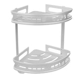 2Pcs Shower Corner Organizer Triangular Design Wall Mounted Aluminium Alloy Durable Multifunction Corner Shower Caddy