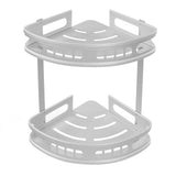 2Pcs Shower Corner Organizer Triangular Design Wall Mounted Aluminium Alloy Durable Multifunction Corner Shower Caddy