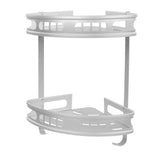 2Pcs Shower Corner Organizer Triangular Design Wall Mounted Aluminium Alloy Durable Multifunction Corner Shower Caddy - Rear View