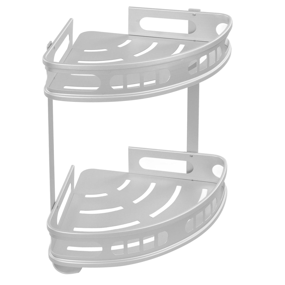 2Pcs Shower Corner Organizer Triangular Design Wall Mounted Aluminium Alloy Durable Multifunction Corner Shower Caddy